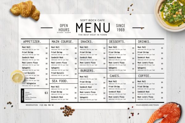 西式咖啡店/面包店/蛋糕店素材库精选菜单模板v1 Resto Food Menu Vol. 1