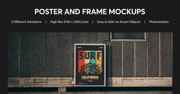 海报设计效果图样机素材库精选模板v01 Poster and Frame Mockup Vol 01