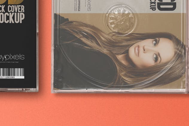 音乐CD光盘&包装盒样机 CD Label & Case Mockups插图(4)