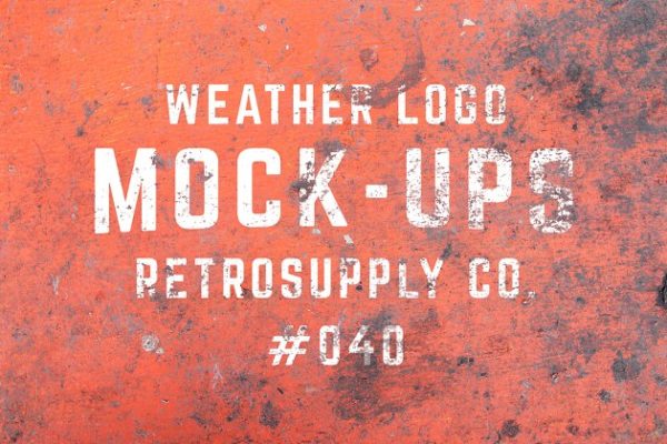 12款真实风化效果Logo样机 12 Weathered Mock-Ups