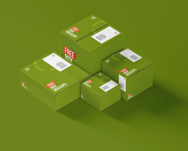 纸箱包装盒包装样机 7 Box Mockups