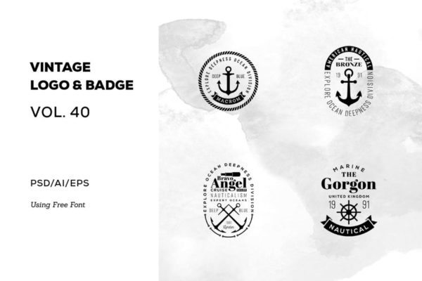 欧美复古设计风格品牌素材库精选LOGO商标模板v40 Vintage Logo &amp; Badge Vol. 40