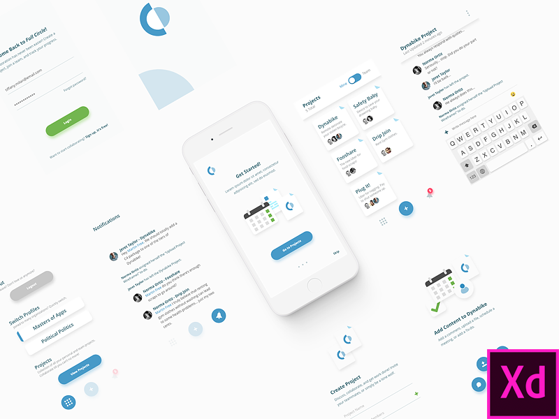 一个协作APP原型档免费分享[Adobe XD]插图