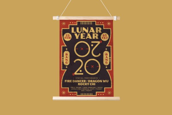 创意2020中国新年主题海报传单素材库精选PSD模板 Chinese New Year Flyer