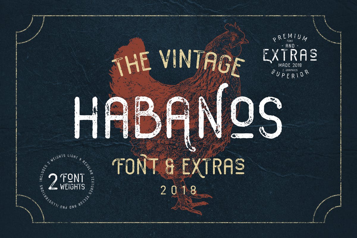 经典复古英文字体 Habanos Retro Font插图