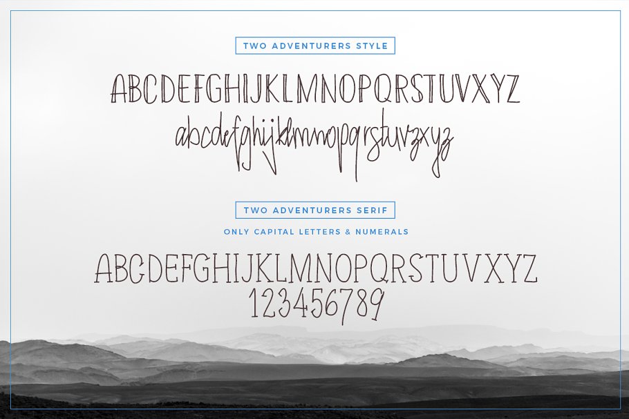 13款手写英文字体合集&Logo模板、矢量插画 Wonderland Fonts Pack & Branding Kit插图(12)