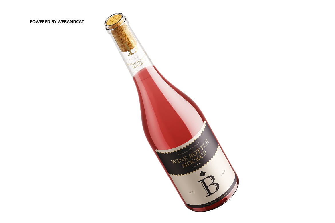 洋酒酒瓶外观设计效果预览样机v2 Wine Bottle Mock-up 2插图(8)