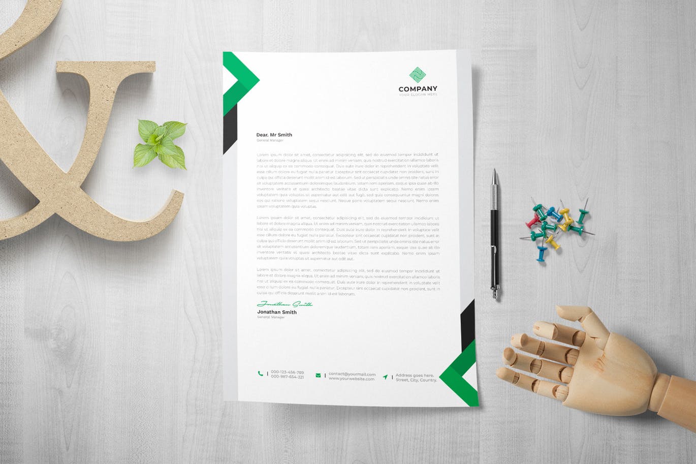 网络科技/技术开发企业信纸排版模板 Letterhead插图(2)