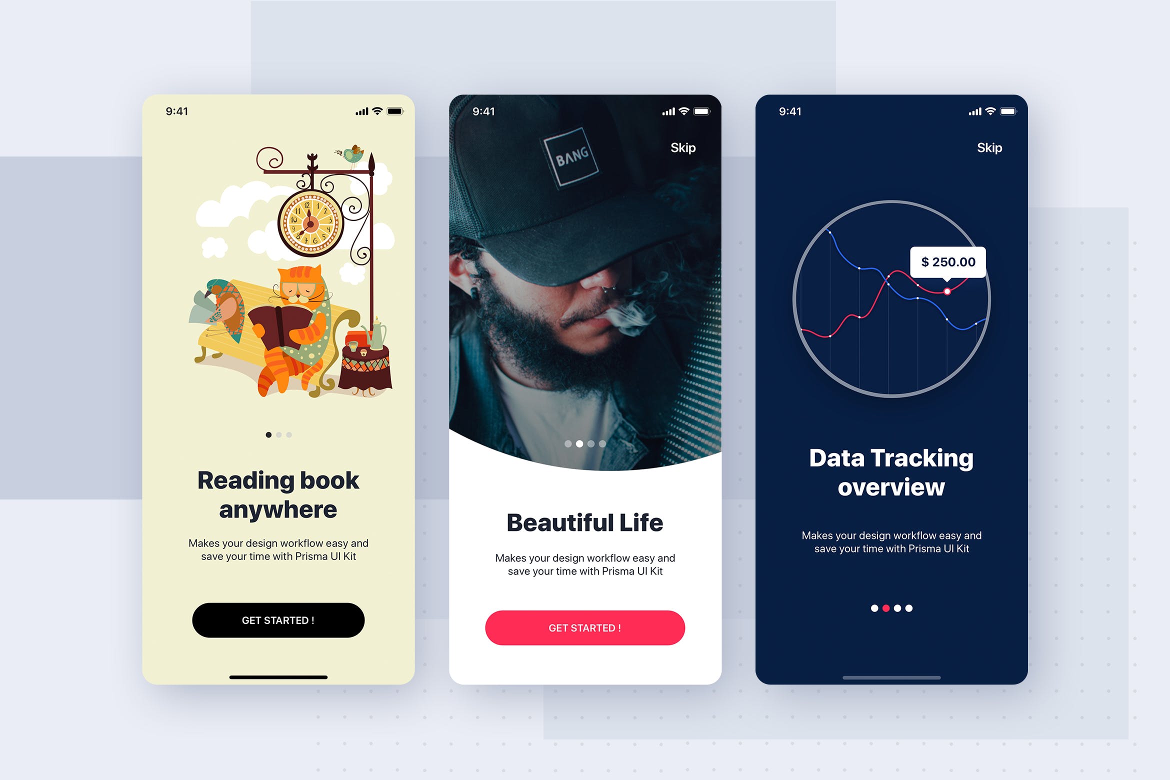 现代设计风格APP启动页设计模板 Onboarding Mobile app template插图