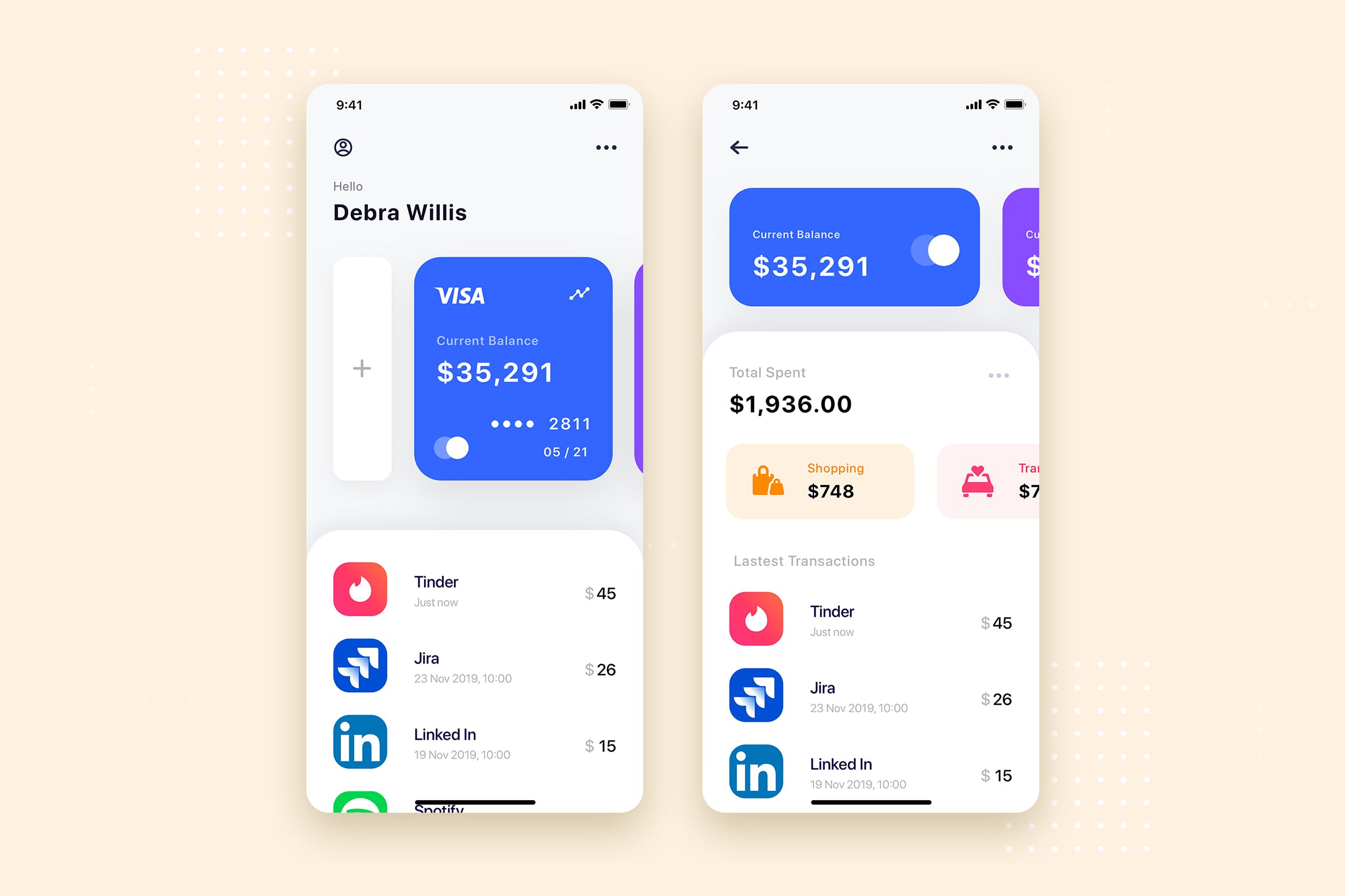 金融APP应用程序用户界面设计模板 Financial App UI Kit插图