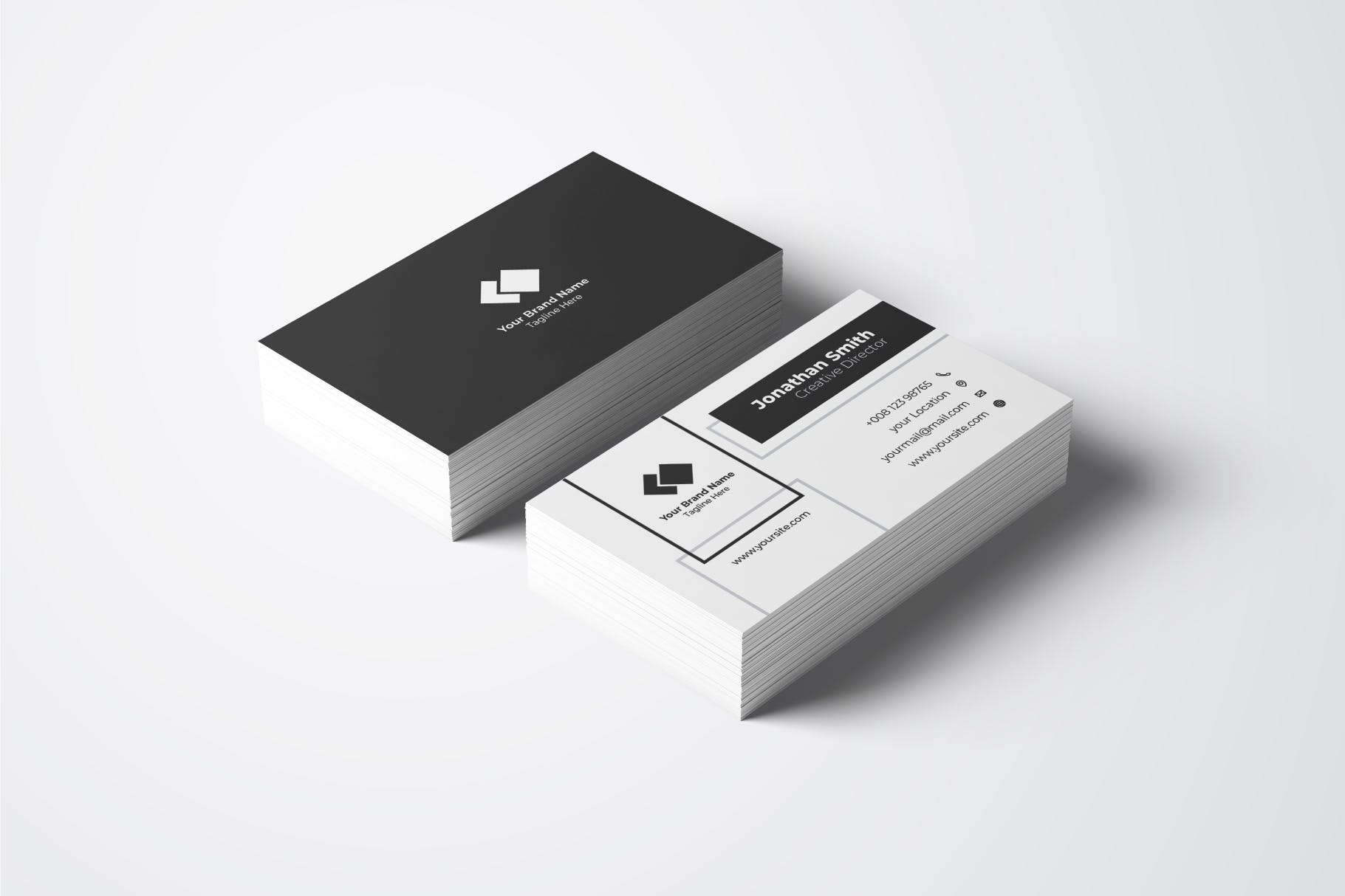 创意几何图形艺术企业素材库精选名片模板v45 Business Card Template.v45插图(1)