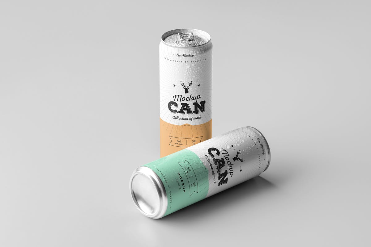 啤酒饮料罐头外观样机模板05 Can Mock-up 5插图