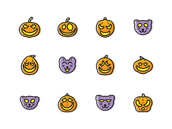 Halloween Pumpkin and Cat素材之家精选sketch素材