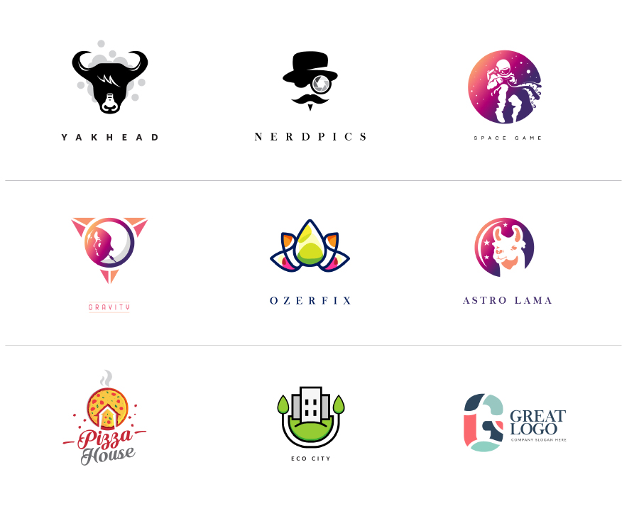 一组彩色风格logo模板插图(1)