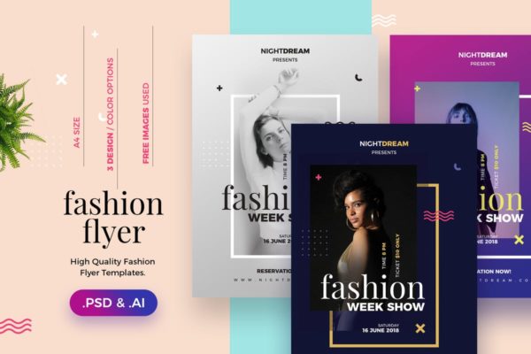 潮牌服饰品牌海报设计PSD模板 Fashion Flyer