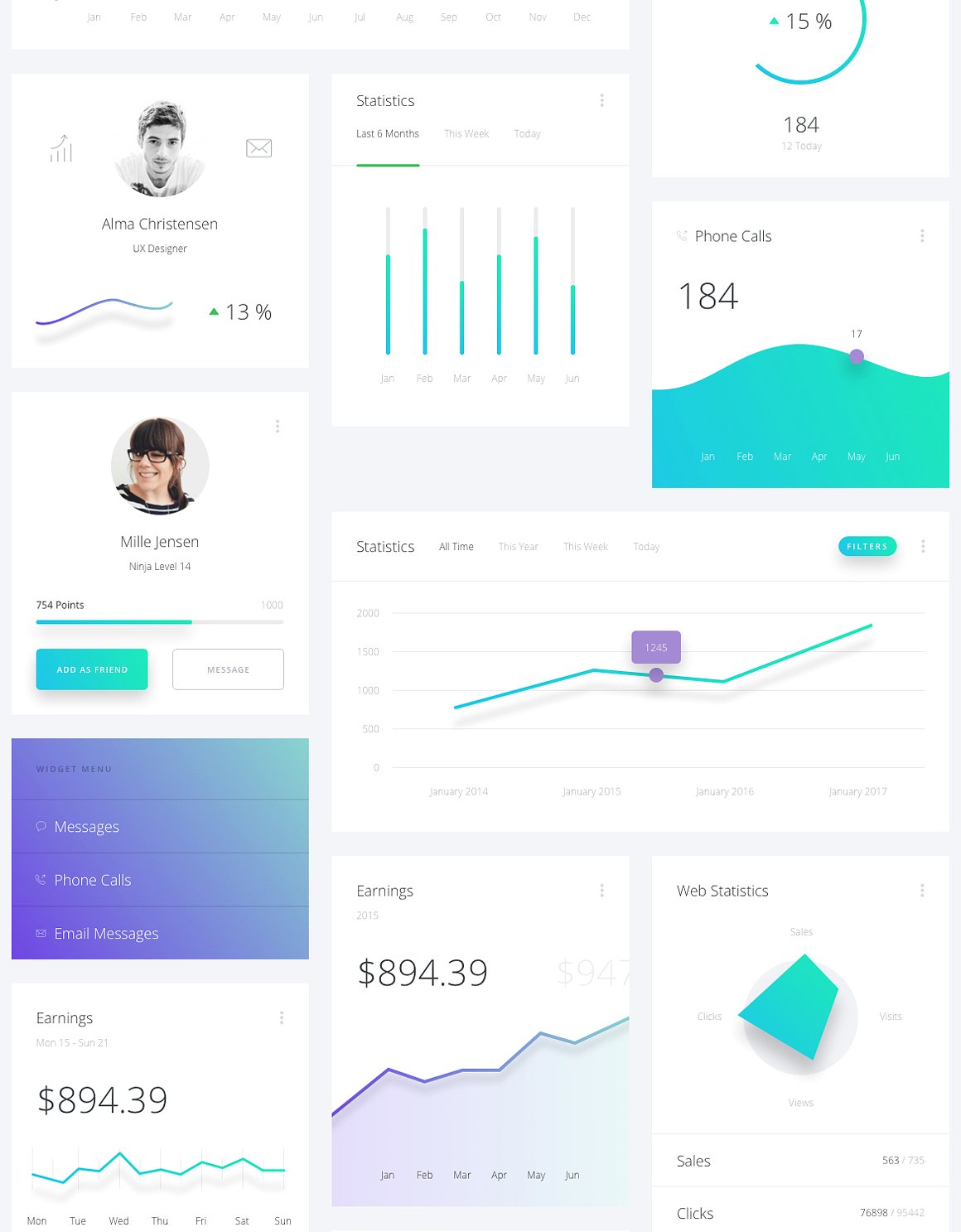数据仪表盘应用 UI 套件 Datta – Dashboard UI Kit插图(8)