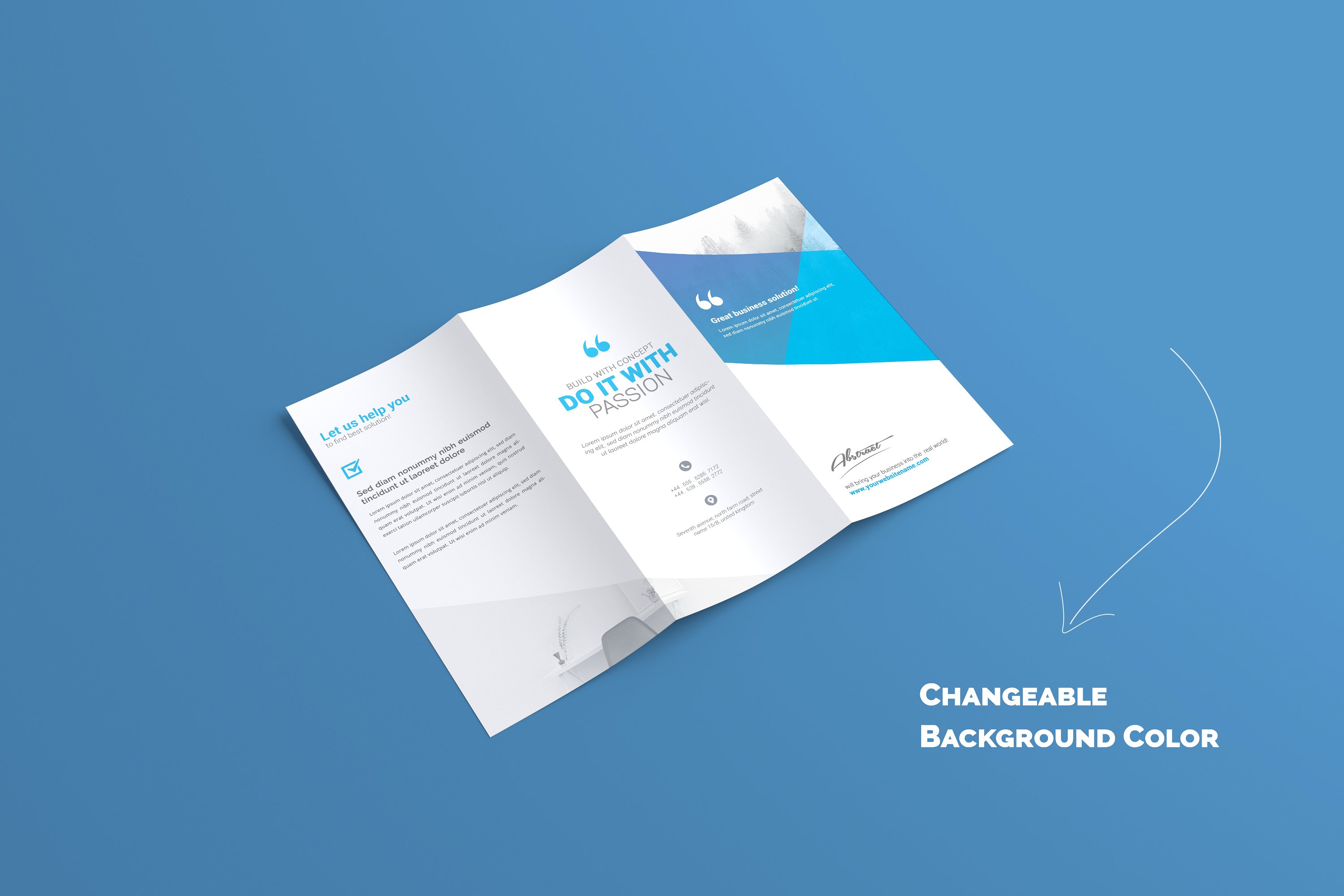 A4折页小册样机 A4 Trifold Brochure Mock-Ups插图