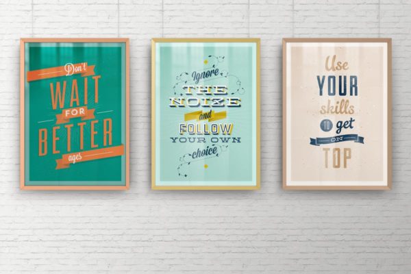 A2规格海报画框样机 A2 Elegant Poster Frame Mock-Ups