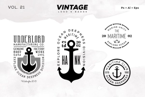 欧美复古设计风格品牌素材库精选LOGO商标模板v21 Vintage Logo &amp; Badge Vol. 21