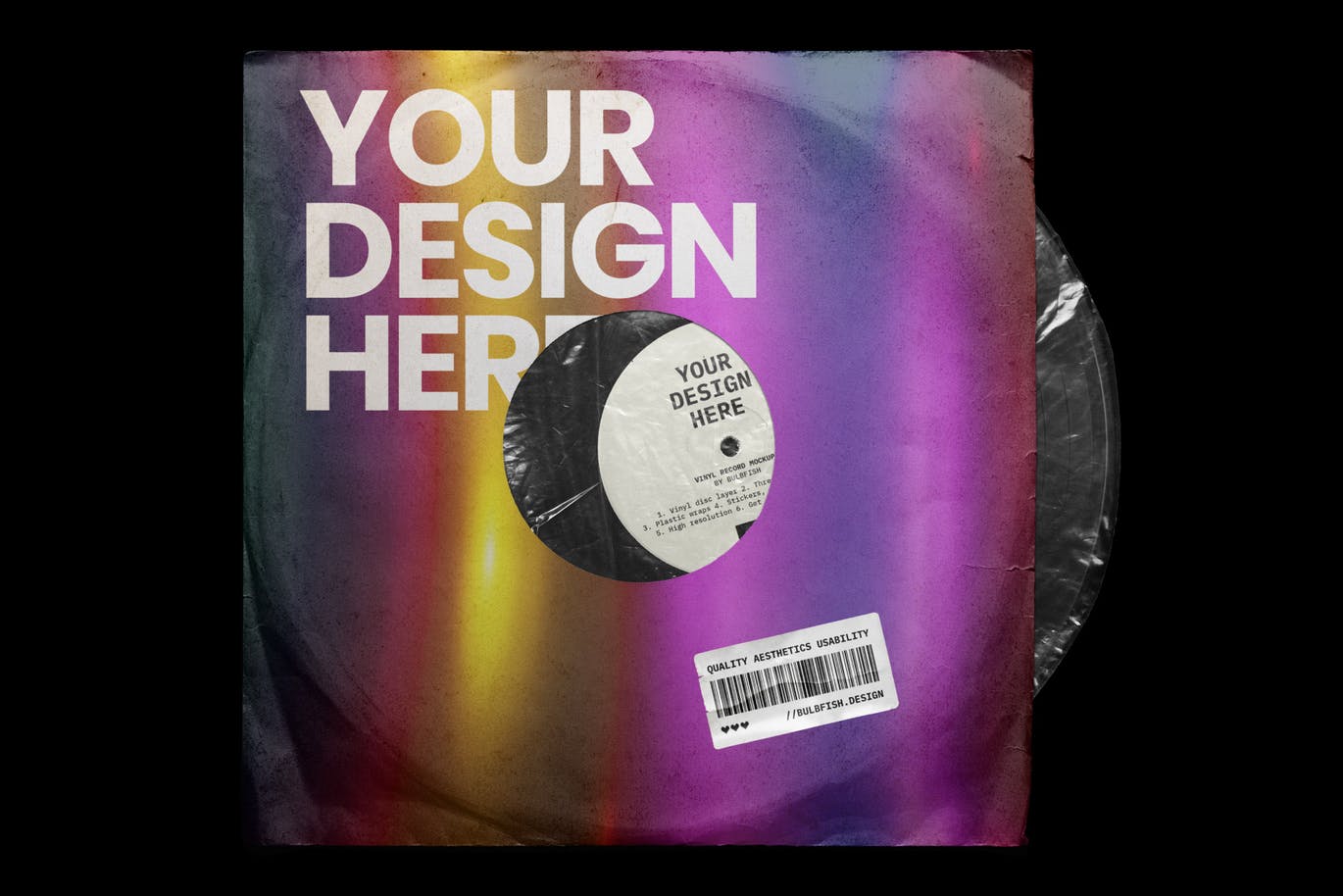 乙烯基唱片包装盒及封面设计图素材库精选模板 Vinyl Record Mockup插图(7)