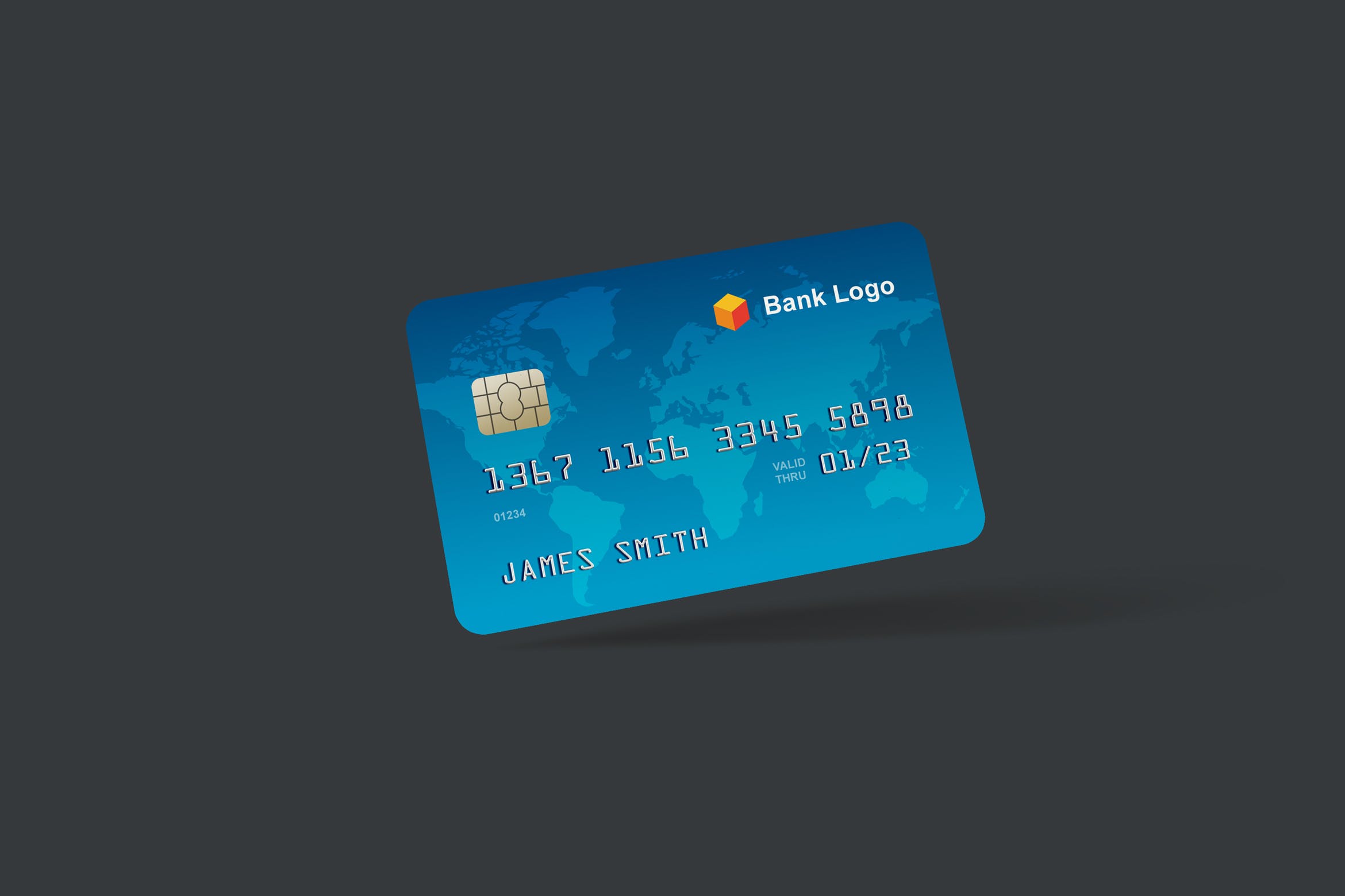 银行卡/信用卡正面设计效果图样机 Credit Card Mockups插图