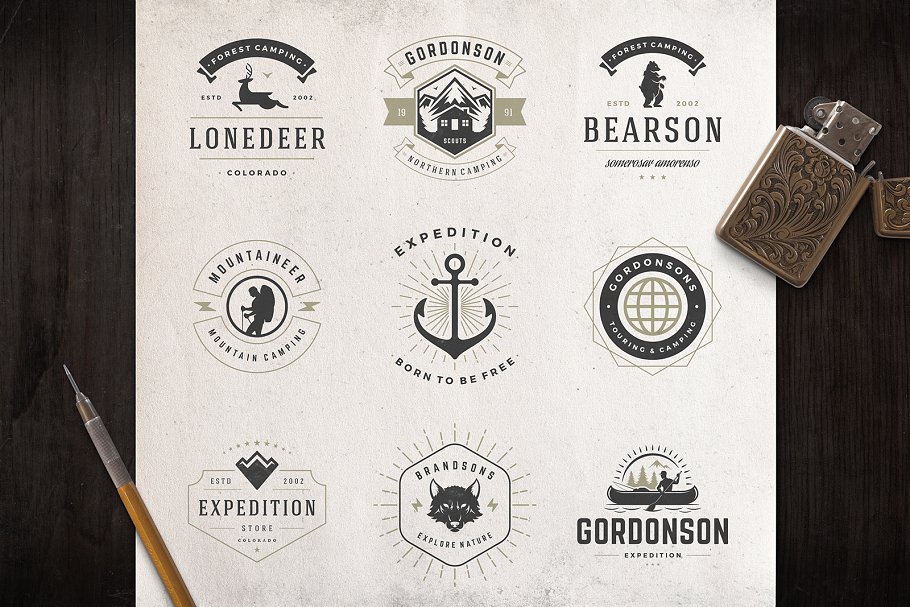 280个户外品牌Logo标志和徽章模板 280 Outdoor logos and badges插图(30)