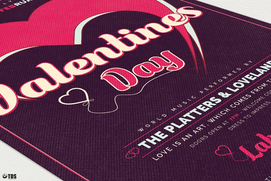 情人节专题菜单+传单PSD模板合集V9 Valentines Day Flyer + Menu PSD V9插图(6)
