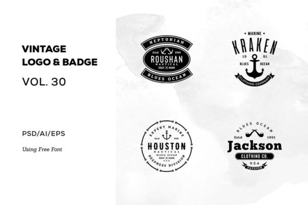 欧美复古设计风格品牌素材库精选LOGO商标模板v30 Vintage Logo &amp; Badge Vol. 30