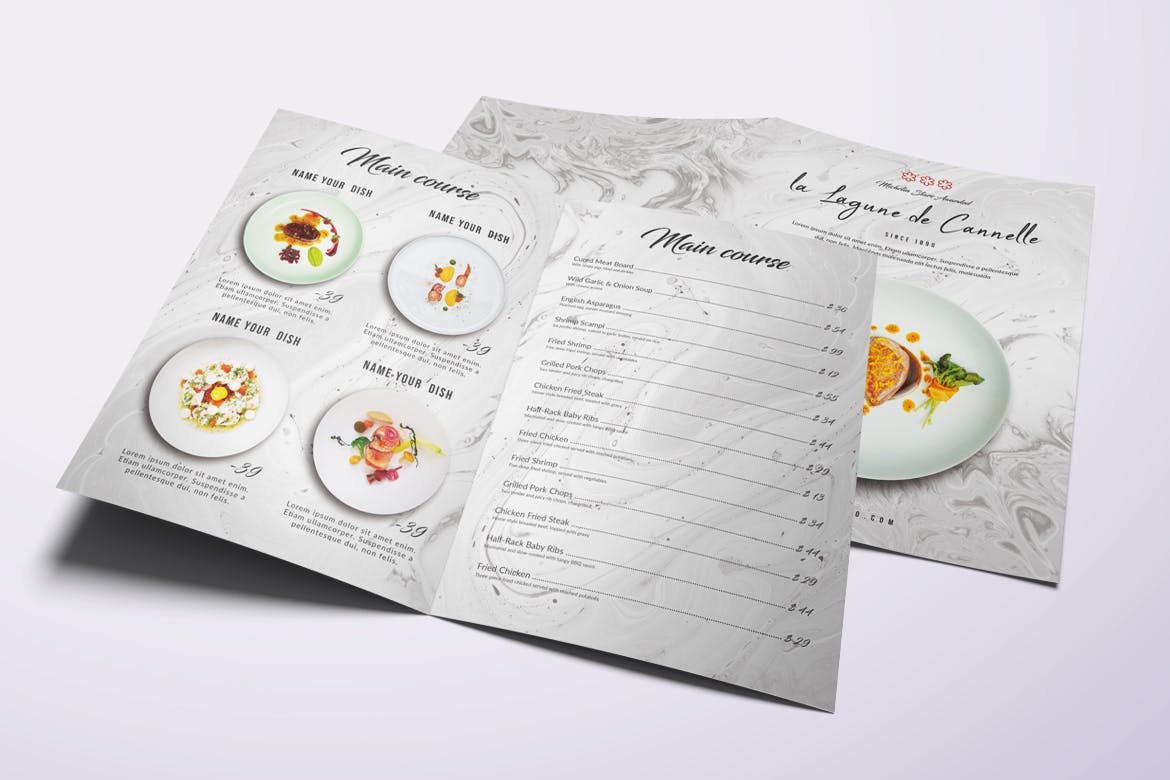 不同国家餐馆双页素材库精选菜单模板合集 Different Countries Bifold Food Menu Bundle插图(8)