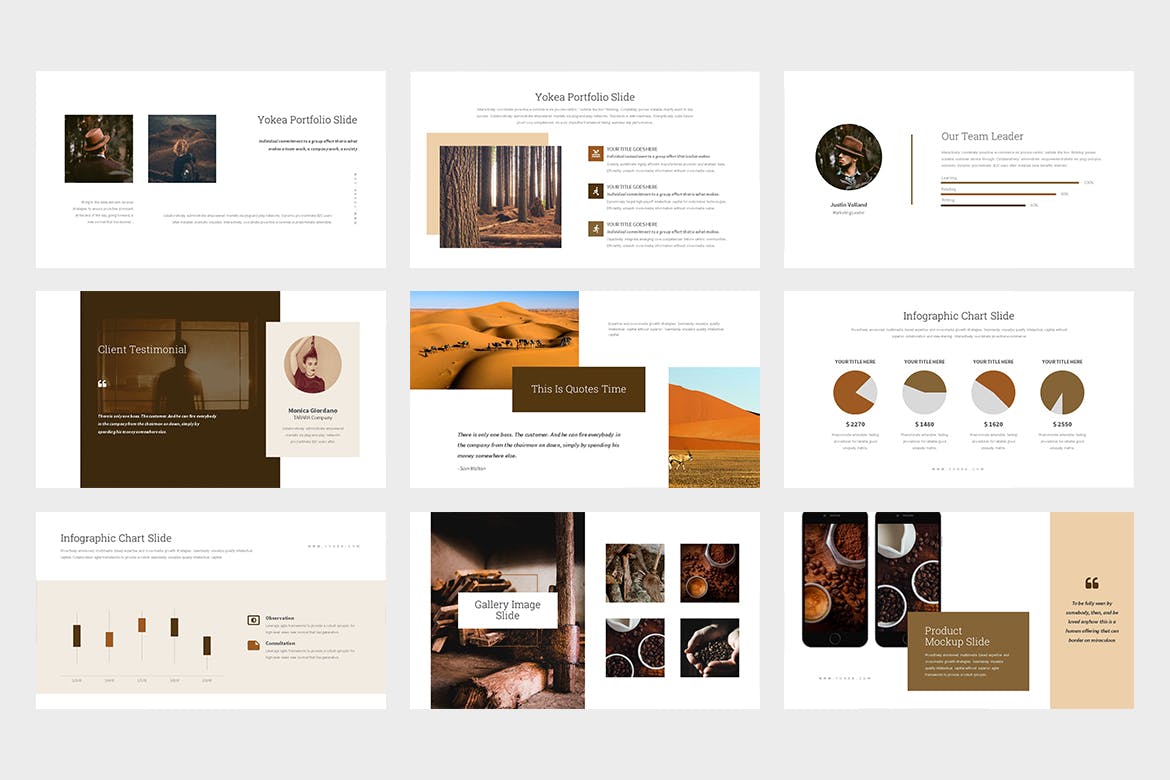 棕色色调Lookbook目录Keynote演示文稿模板 Yokea : Brown Color Tone Lookbook Keynote插图(4)