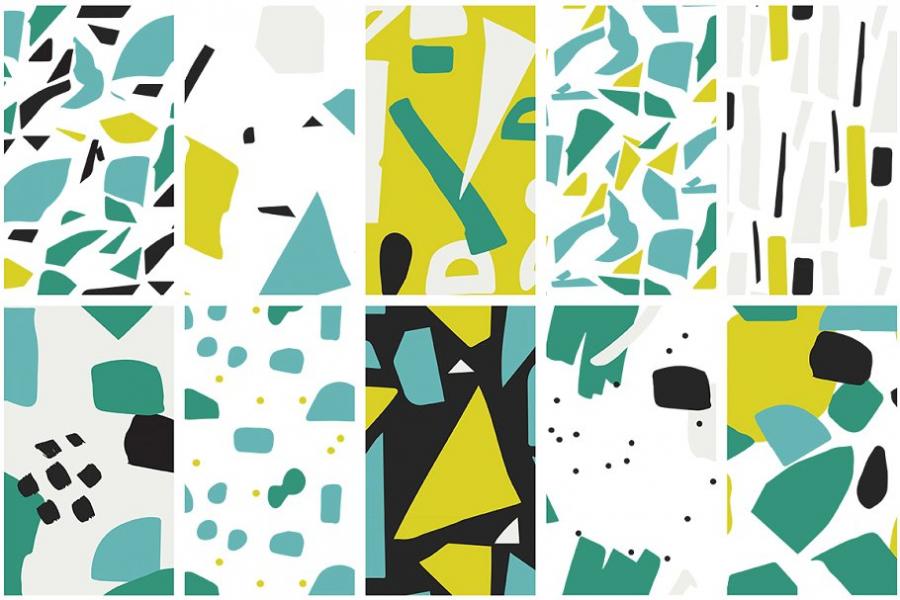40款抽象图形多彩图案背景纹理 Abstract Colorful Patterns插图(3)