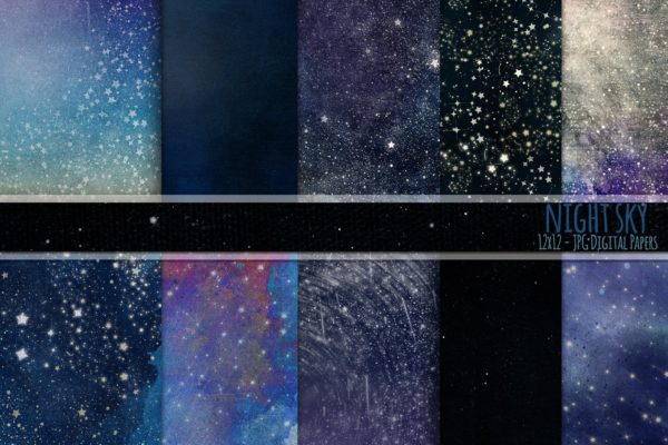 10个绚丽的星空背景图 Starry Night Sky, Celestial Space
