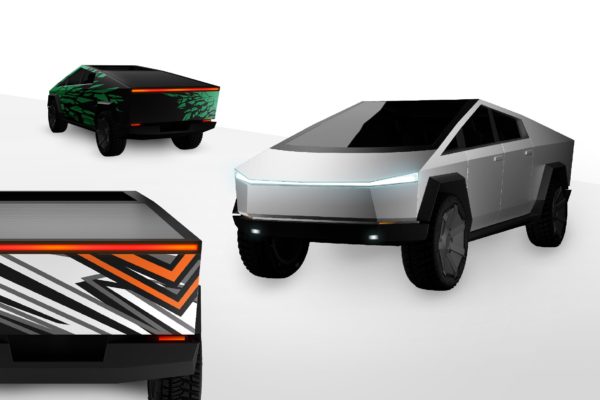 特斯拉电动卡车外观印花设计素材库精选 Tesla Cybertruck Mockups