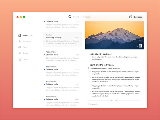 Simple Mail App素材之家精选sketch素材