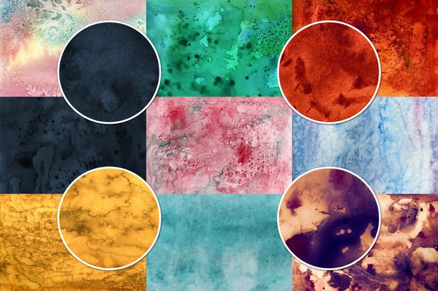 35款水彩艺术涂料肌理纹理Vol.1 Watercolor Wash Bundle Volume 1插图(7)
