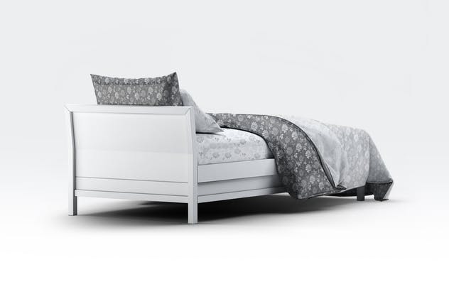床上用品四件套印花图案设计展示样机素材库精选模板 Single Bedding Mock-Up插图(4)