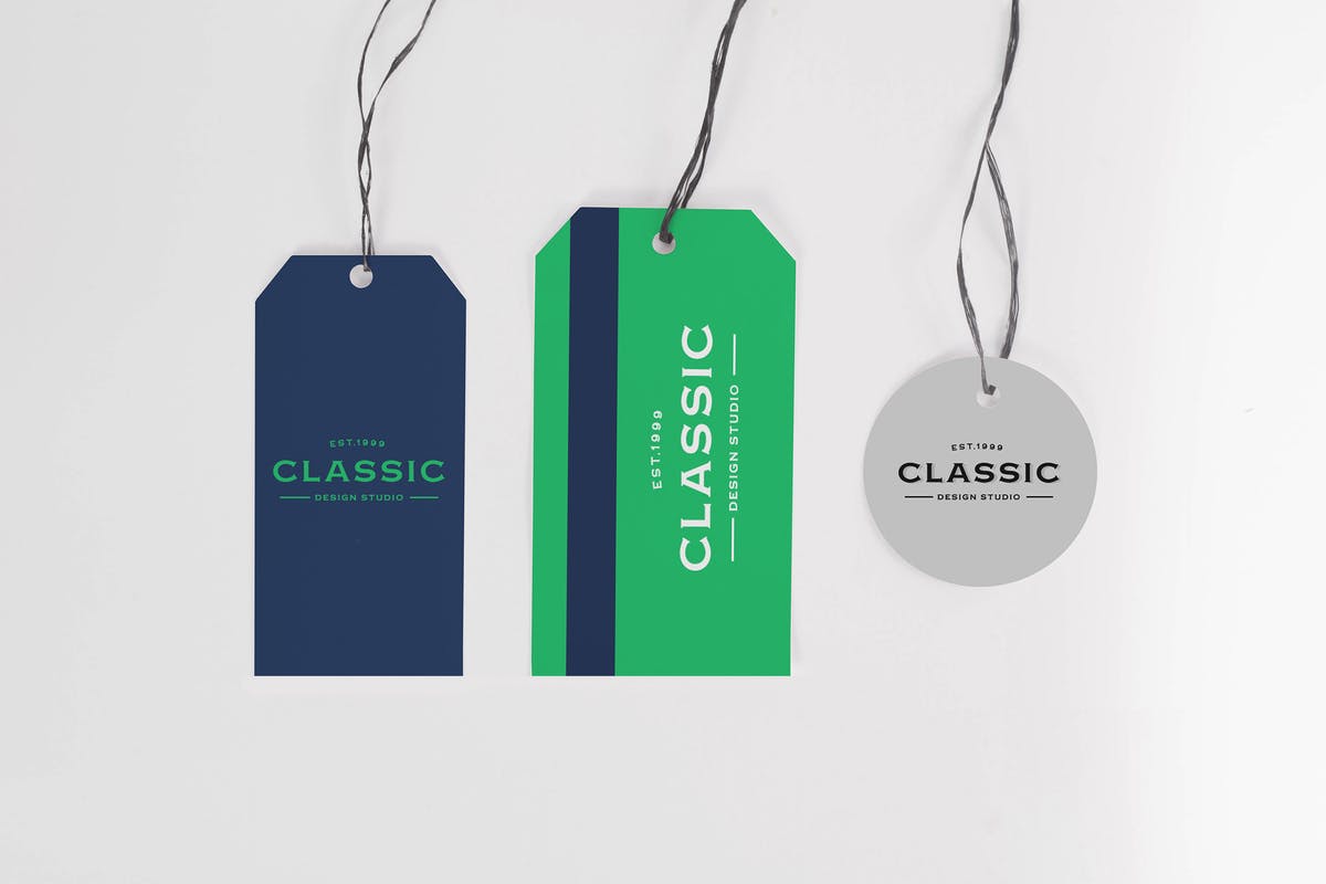 服装吊牌标签设计效果图样机素材库精选 Clothing Label Tag Mock Up插图