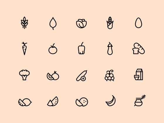 Organic Food Icon Set素材之家精选sketch素材
