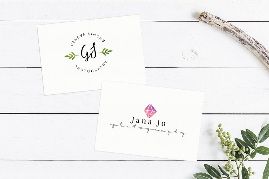 水彩风格Logo预设模板合集 Premade watercolor logo creator插图(2)