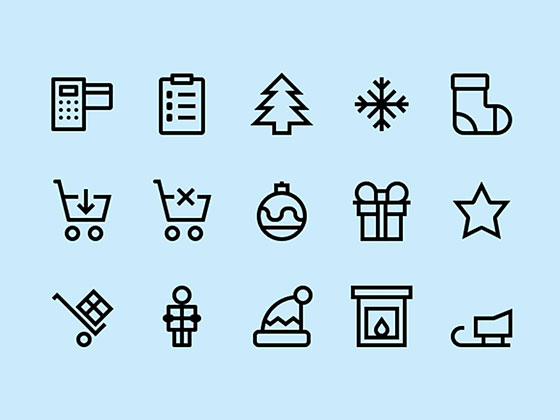 Christmas &amp; Shopping Icons素材之家精选sketch素材