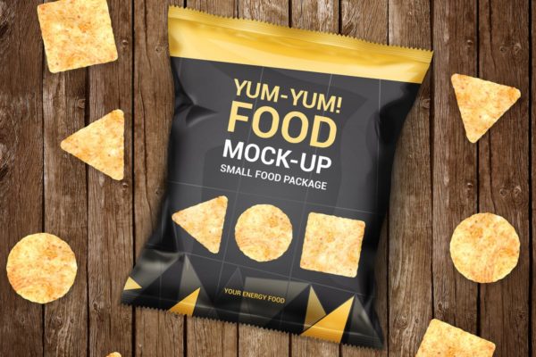零食食品包装小袋子样机模板 Food Bag Mock-Ups