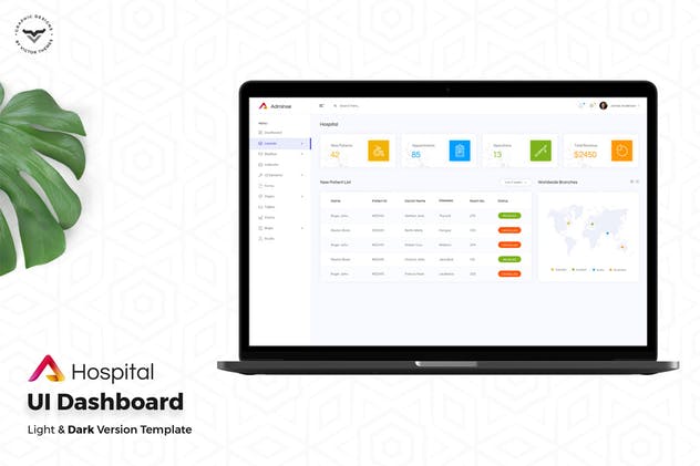 医院后台管理系统仪表盘UI界面套件 Hospital Admin Dashboard UI Kit插图(1)