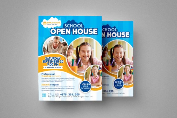 校园教育/开学季主题海报传单设计模板 School Flyer