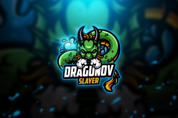 邪恶青龙电子竞技战队队徽Logo模板 Dragunov 2 – Mascot &amp; Esport Logo
