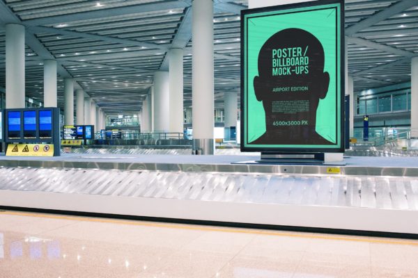 机场候机室海报/广告牌样机素材库精选模板#8 Poster / Billboard Mock-ups – Airport Edition #8