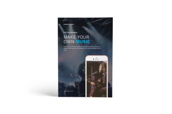 音乐主题A4规格画册/宣传册设计模板 Music A4 Brochure Template