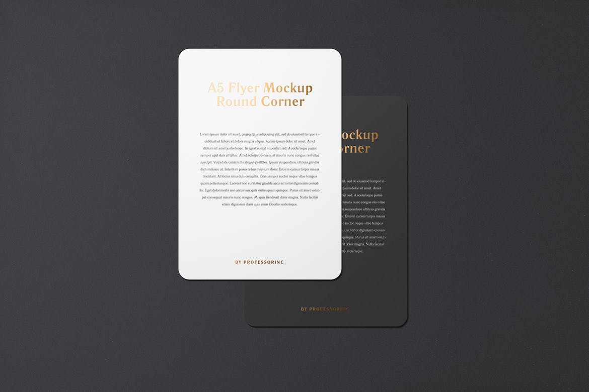 A5尺寸圆角传单纵向效果图样机素材库精选 A5 Portrait Flyer Mockup — Round Corners插图(3)