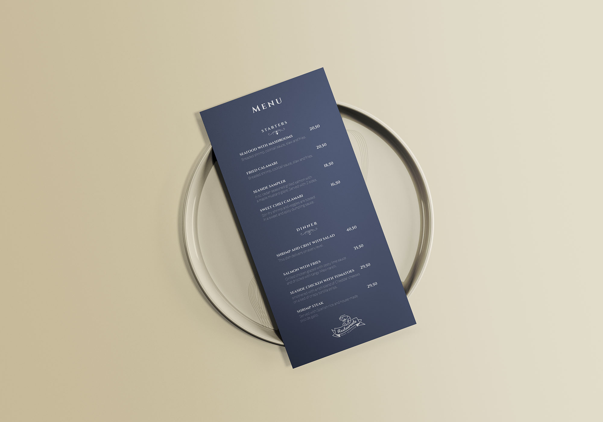 餐厅菜单设计效果图样机模板 Restaurant Menu Mockup插图(1)