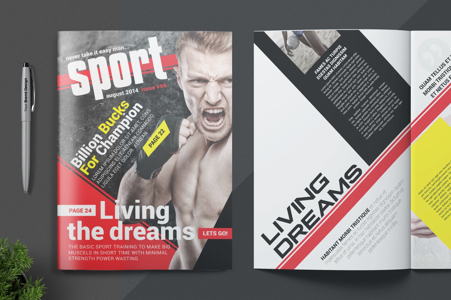 体育运动主题素材库精选杂志版式设计InDesign模板 Magazine Template插图