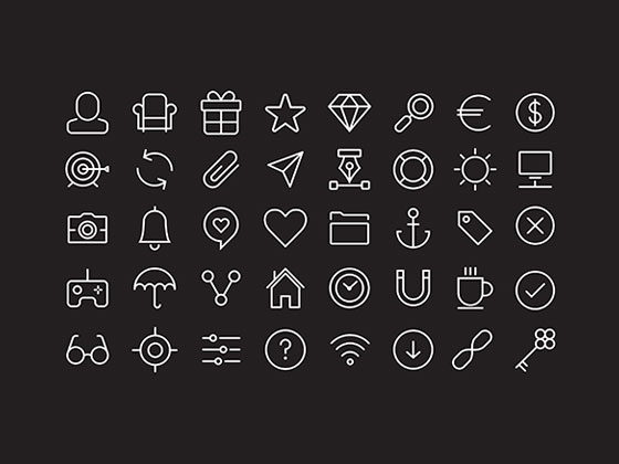 40 Stroke Icons素材之家精选sketch素材